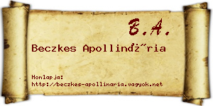 Beczkes Apollinária névjegykártya